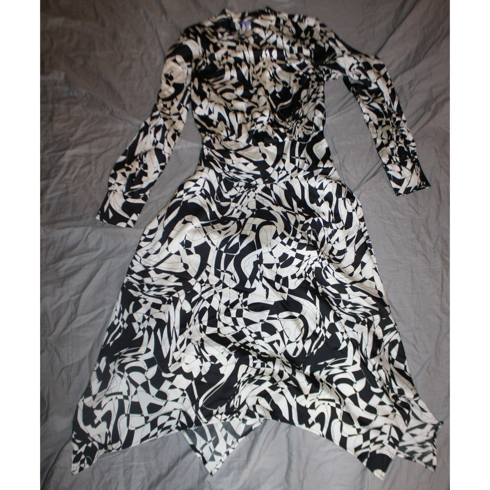 Future Collective Kahlana Barfield Printed Satin Asymmetrical Dress M